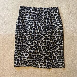 Ann Taylor Black and Gray Knee-Length Pencil Skirt